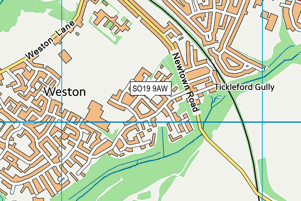 SO19 9AW map - OS VectorMap District (Ordnance Survey)