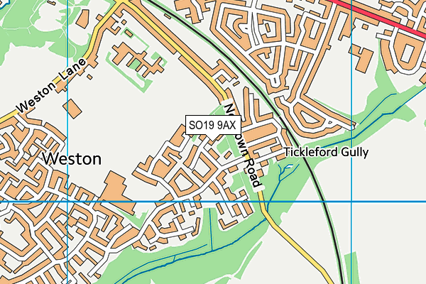 SO19 9AX map - OS VectorMap District (Ordnance Survey)
