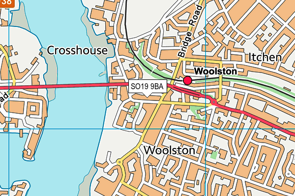 SO19 9BA map - OS VectorMap District (Ordnance Survey)