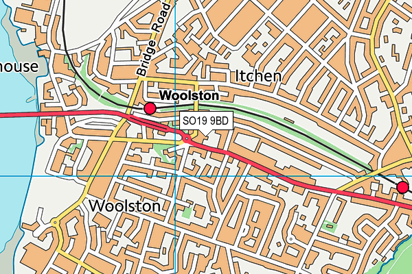 SO19 9BD map - OS VectorMap District (Ordnance Survey)