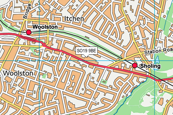 SO19 9BE map - OS VectorMap District (Ordnance Survey)