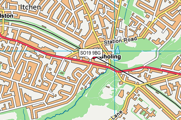 SO19 9BG map - OS VectorMap District (Ordnance Survey)