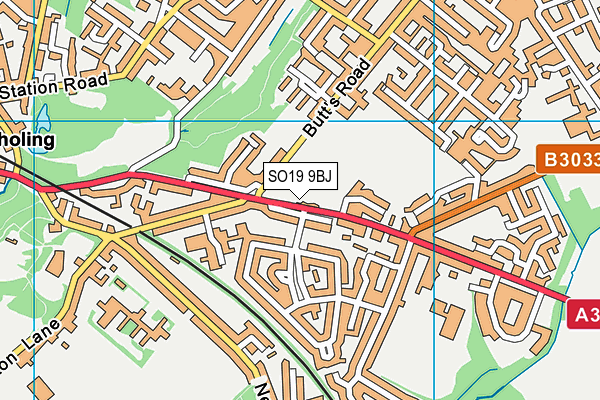 SO19 9BJ map - OS VectorMap District (Ordnance Survey)