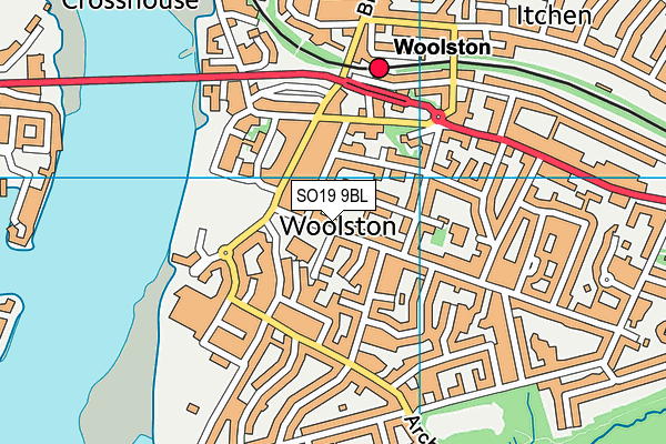 SO19 9BL map - OS VectorMap District (Ordnance Survey)