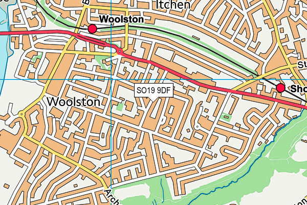 SO19 9DF map - OS VectorMap District (Ordnance Survey)