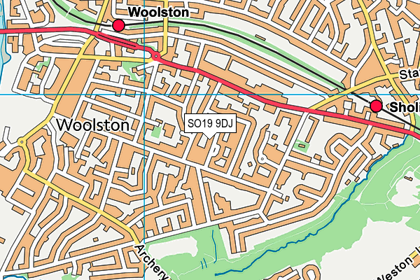 SO19 9DJ map - OS VectorMap District (Ordnance Survey)