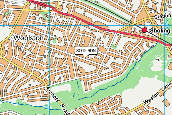 SO19 9DN map - OS VectorMap District (Ordnance Survey)