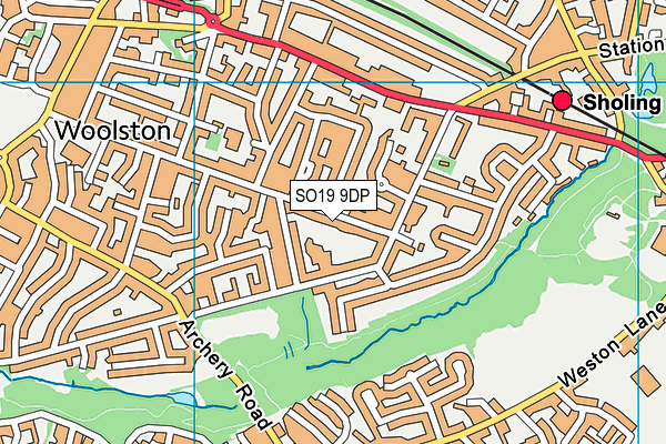 SO19 9DP map - OS VectorMap District (Ordnance Survey)