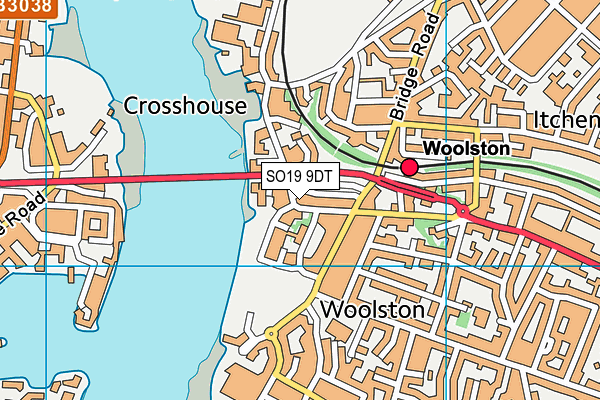 SO19 9DT map - OS VectorMap District (Ordnance Survey)