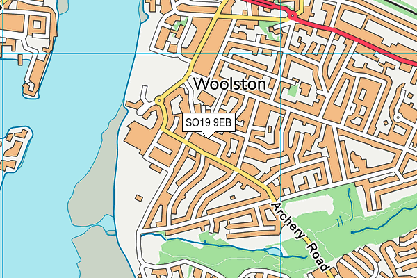 SO19 9EB map - OS VectorMap District (Ordnance Survey)