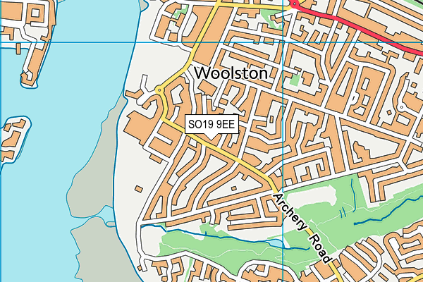 SO19 9EE map - OS VectorMap District (Ordnance Survey)