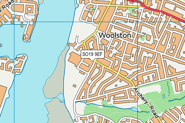 SO19 9EF map - OS VectorMap District (Ordnance Survey)