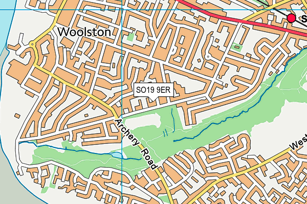 SO19 9ER map - OS VectorMap District (Ordnance Survey)