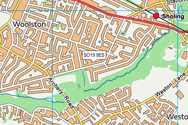 SO19 9ES map - OS VectorMap District (Ordnance Survey)