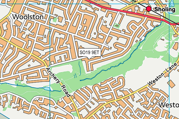 SO19 9ET map - OS VectorMap District (Ordnance Survey)