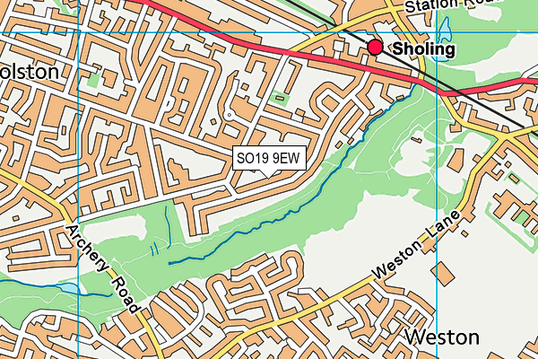 SO19 9EW map - OS VectorMap District (Ordnance Survey)