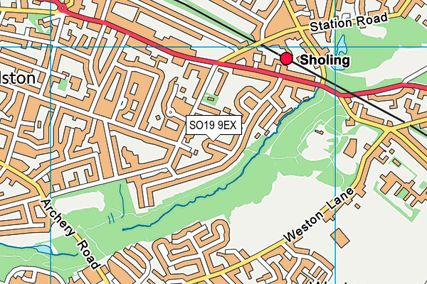 SO19 9EX map - OS VectorMap District (Ordnance Survey)