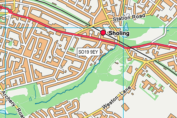 SO19 9EY map - OS VectorMap District (Ordnance Survey)