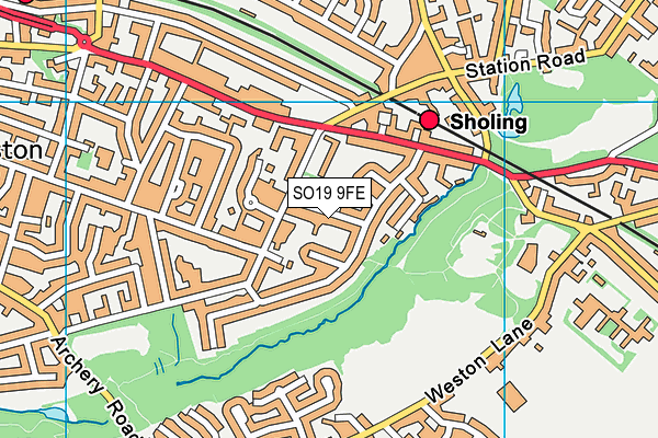 SO19 9FE map - OS VectorMap District (Ordnance Survey)