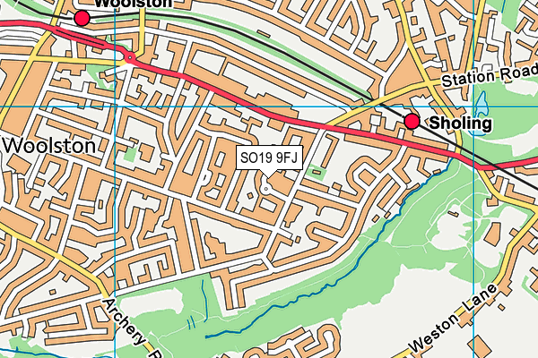 SO19 9FJ map - OS VectorMap District (Ordnance Survey)