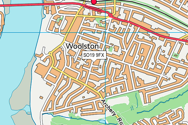 SO19 9FX map - OS VectorMap District (Ordnance Survey)