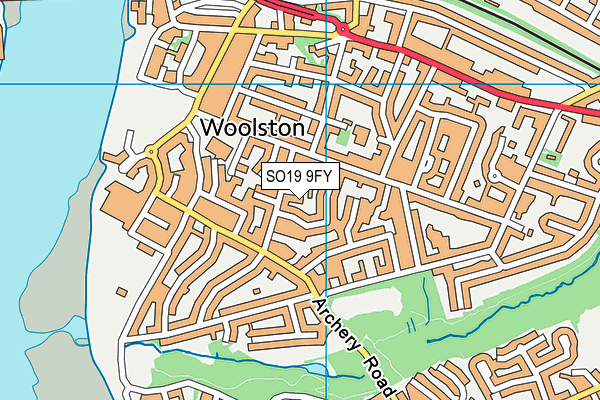 SO19 9FY map - OS VectorMap District (Ordnance Survey)