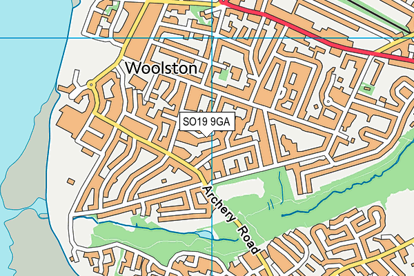 SO19 9GA map - OS VectorMap District (Ordnance Survey)