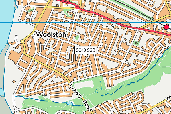 SO19 9GB map - OS VectorMap District (Ordnance Survey)