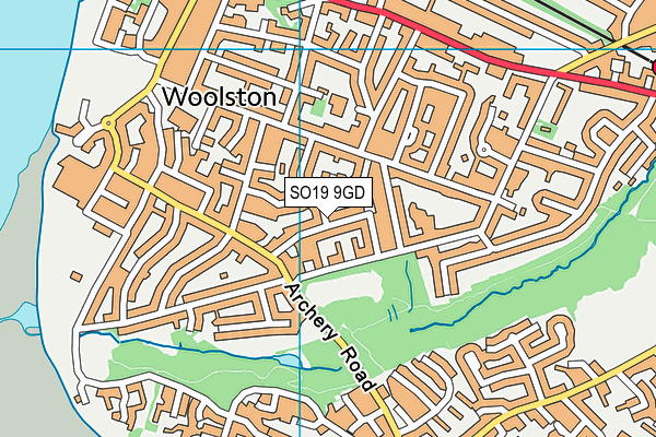 SO19 9GD map - OS VectorMap District (Ordnance Survey)