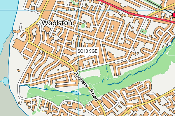 SO19 9GE map - OS VectorMap District (Ordnance Survey)