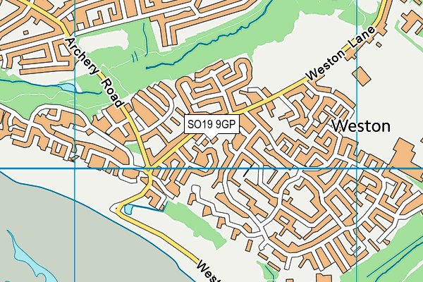 SO19 9GP map - OS VectorMap District (Ordnance Survey)