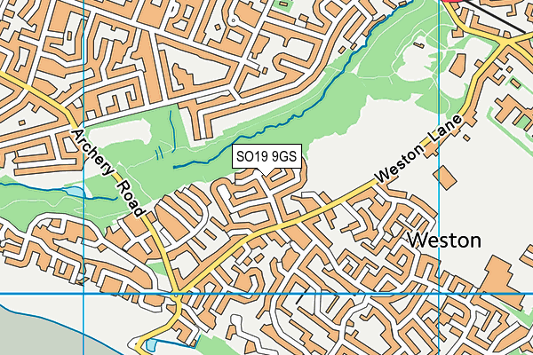 SO19 9GS map - OS VectorMap District (Ordnance Survey)