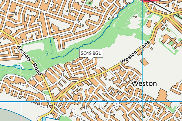 SO19 9GU map - OS VectorMap District (Ordnance Survey)