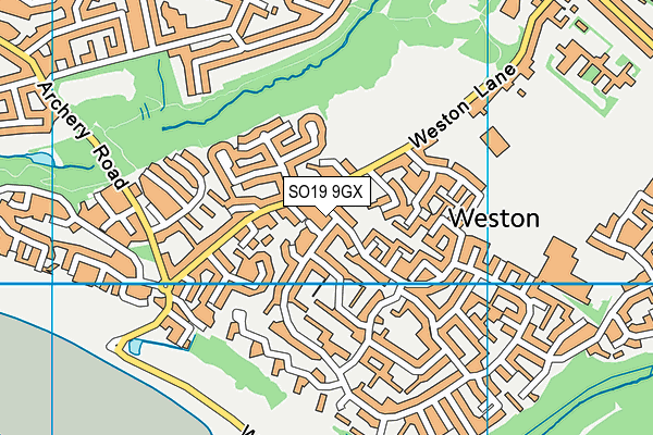 SO19 9GX map - OS VectorMap District (Ordnance Survey)