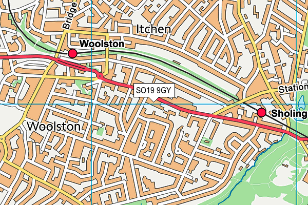 SO19 9GY map - OS VectorMap District (Ordnance Survey)