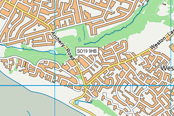 SO19 9HB map - OS VectorMap District (Ordnance Survey)