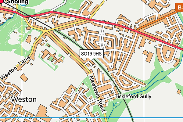 SO19 9HS map - OS VectorMap District (Ordnance Survey)