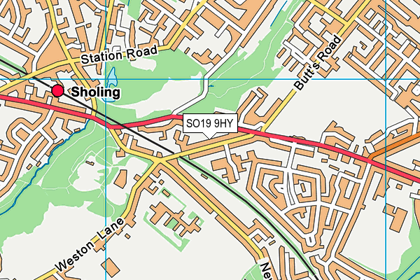 SO19 9HY map - OS VectorMap District (Ordnance Survey)