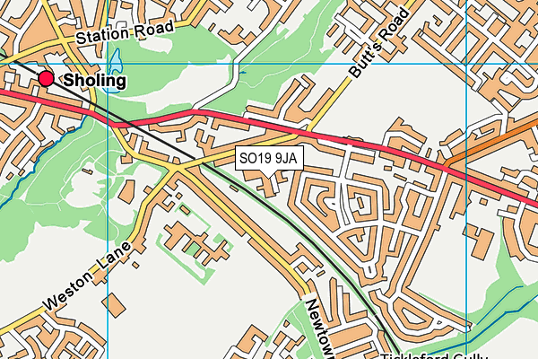 SO19 9JA map - OS VectorMap District (Ordnance Survey)