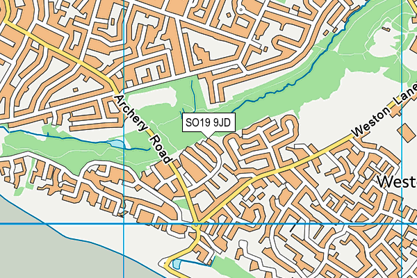 SO19 9JD map - OS VectorMap District (Ordnance Survey)