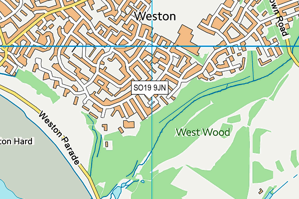 SO19 9JN map - OS VectorMap District (Ordnance Survey)