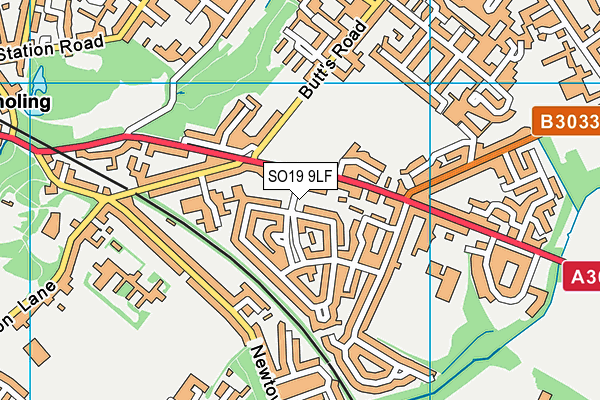 SO19 9LF map - OS VectorMap District (Ordnance Survey)