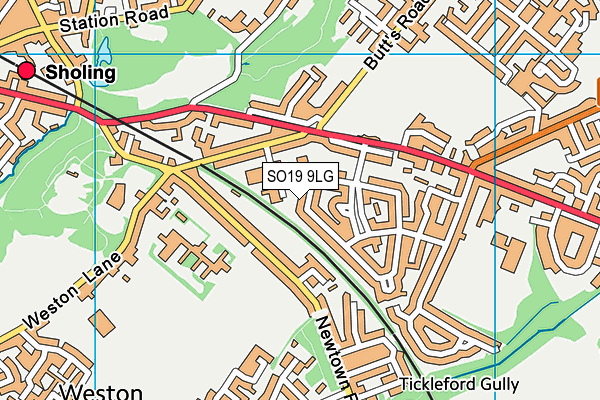 SO19 9LG map - OS VectorMap District (Ordnance Survey)