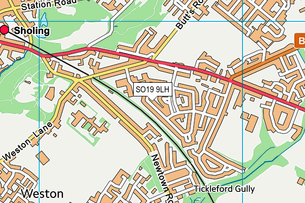 SO19 9LH map - OS VectorMap District (Ordnance Survey)