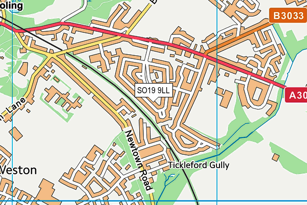 SO19 9LL map - OS VectorMap District (Ordnance Survey)