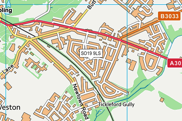 SO19 9LS map - OS VectorMap District (Ordnance Survey)