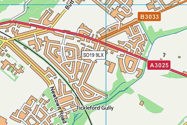 SO19 9LX map - OS VectorMap District (Ordnance Survey)