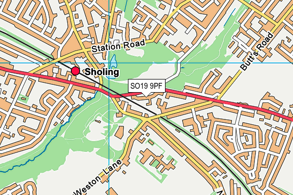 SO19 9PF map - OS VectorMap District (Ordnance Survey)