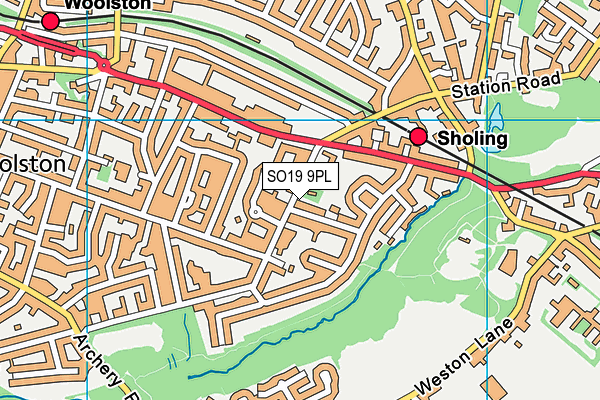 SO19 9PL map - OS VectorMap District (Ordnance Survey)