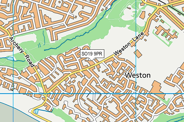 SO19 9PR map - OS VectorMap District (Ordnance Survey)